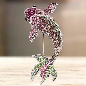 Betsey Johnson Multi-Color Koi Fish Brooch Pin